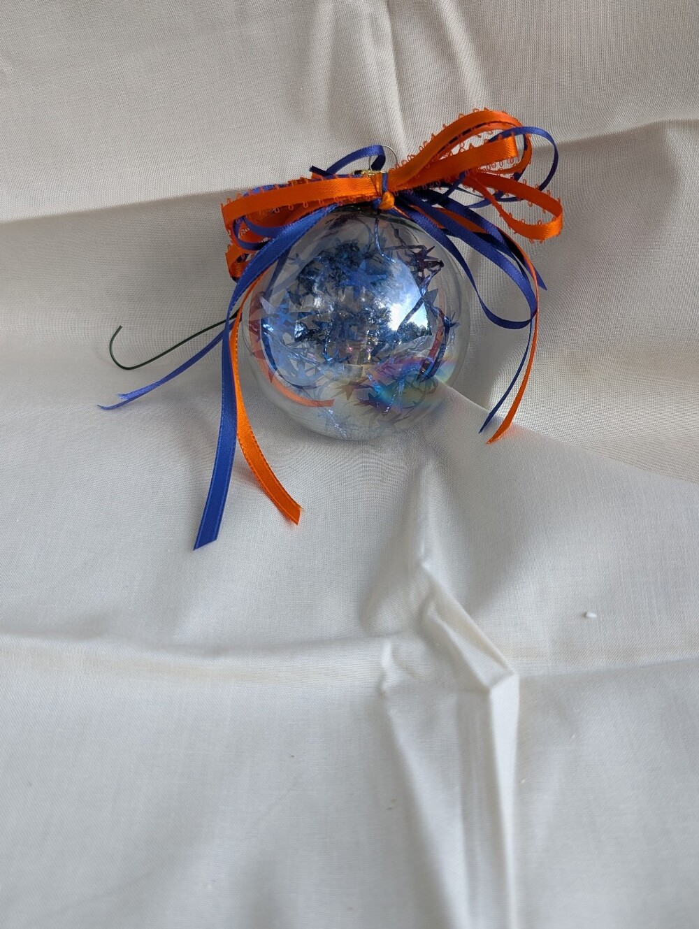 Handmade Blue And Orange Ornament